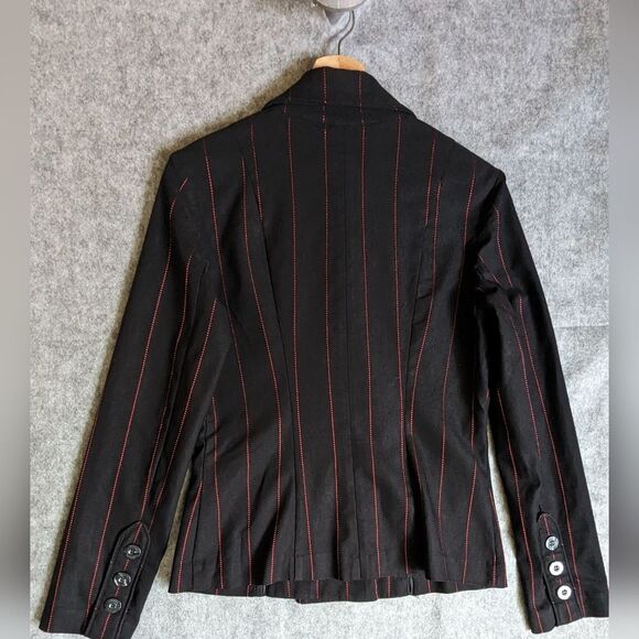 Bisou Bisou Black Pinstripe Jacket M - Picture 2 of 6